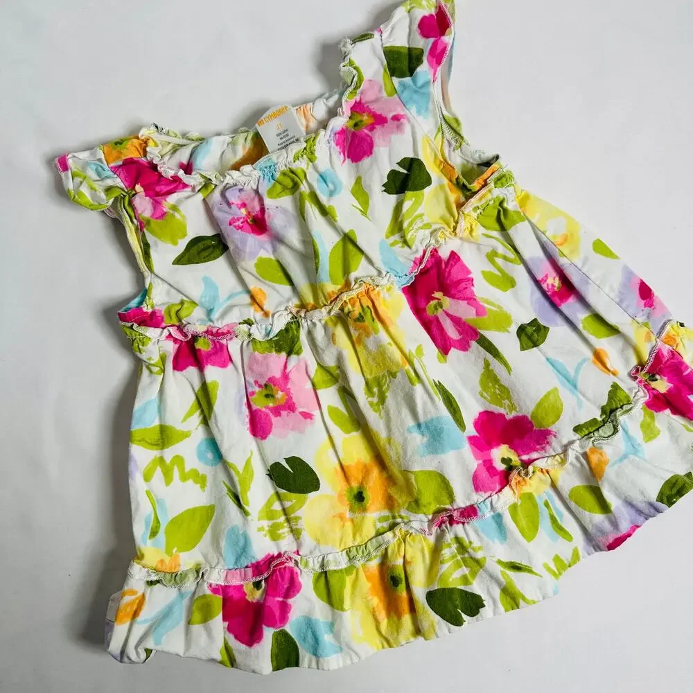 Gymboree Floral Ruffle Tiered Sleeveless Sundress Sz 2T